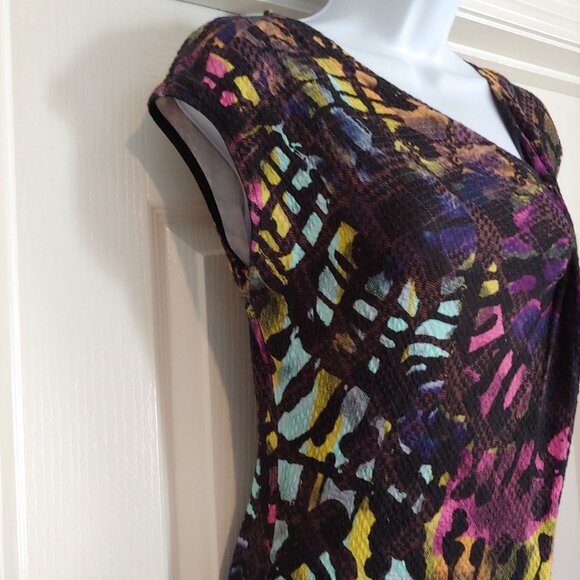 Desigual Collab W/Christian Lacroix Colorful Print Sleeveless Sheath Dress S - Picture 6 of 14